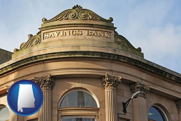 a savings bank - with Alabama icon