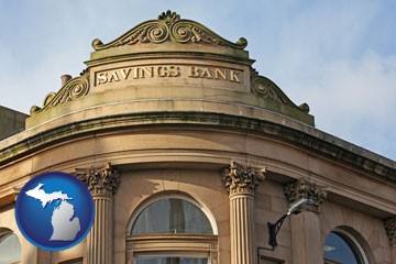 a savings bank - with Michigan icon