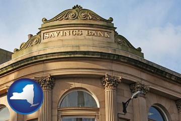 a savings bank - with New York icon